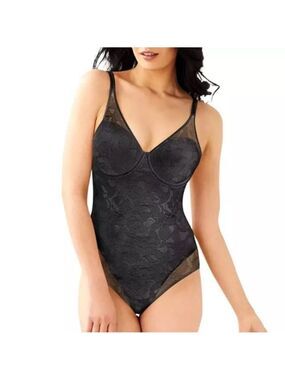 Bali Full Body Shaper Shapewear Padded Bra Black Lace DF6552 NWT 40DD 40E
